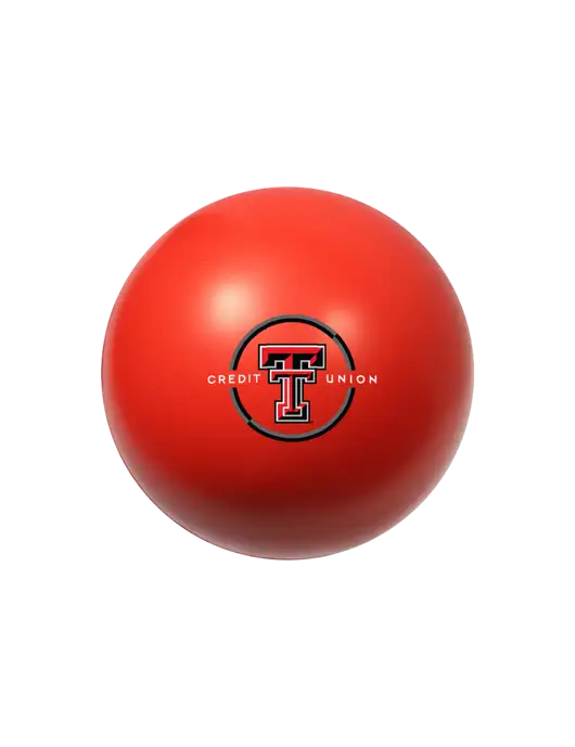 Red Stress Reliever Ball w/Texas Tech CU Logo