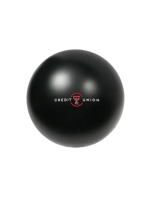 Black Stress Reliever Ball w/Texas Tech CU Logo