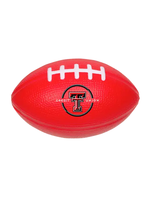 Red Stress Reliever Football w/Texas Tech CU Logo