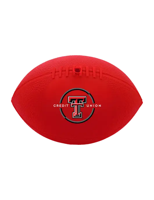7” Durable Red Vinyl Football w/Texas Tech CU Logo