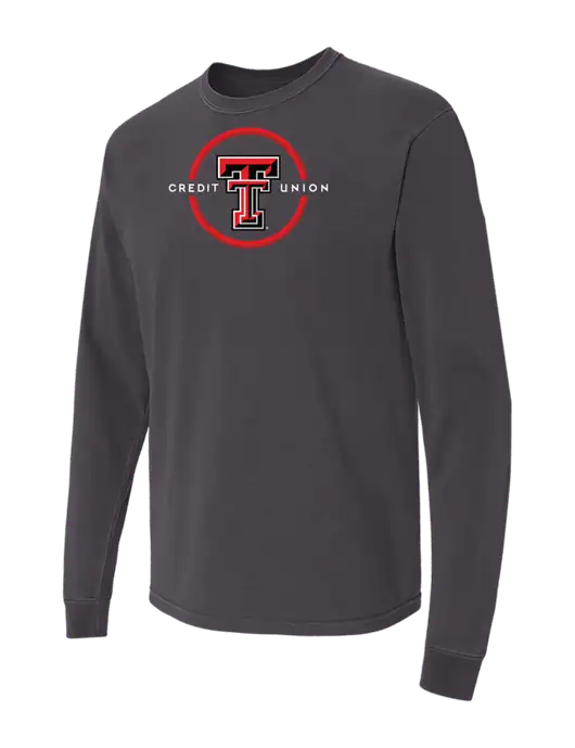 Comfort Colors Garment-Dyed Dark Grey Heavyweight Long Sleeve T-Shirt w/Texas Tech CU Logo