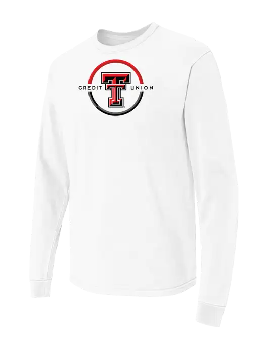 Comfort Colors Garment-Dyed White Heavyweight Long Sleeve T-Shirt w/Texas Tech CU Logo
