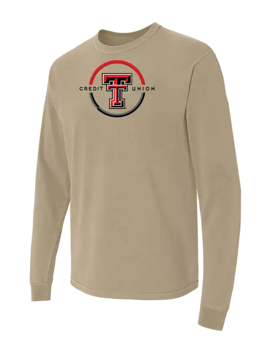 Comfort Colors Garment-Dyed Tan Heavyweight Long Sleeve T-Shirt w/Texas Tech CU Logo