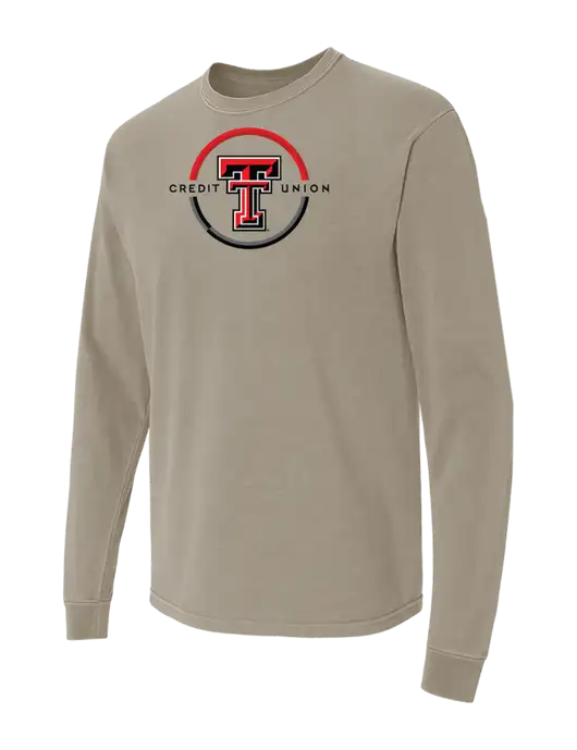 Comfort Colors Garment-Dyed Light Taupe Heavyweight Long Sleeve T-Shirt w/Texas Tech CU Logo