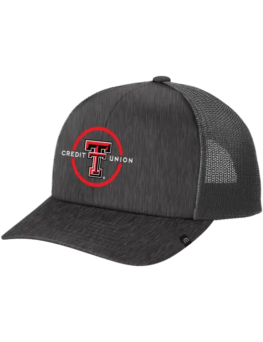 TravisMathew Very Dark Grey Heather Cruz Trucker Cap w/Texas Tech CU Logo