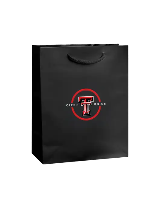 Black Gift Bag Gloss 8x10 w/Texas Tech CU Logo