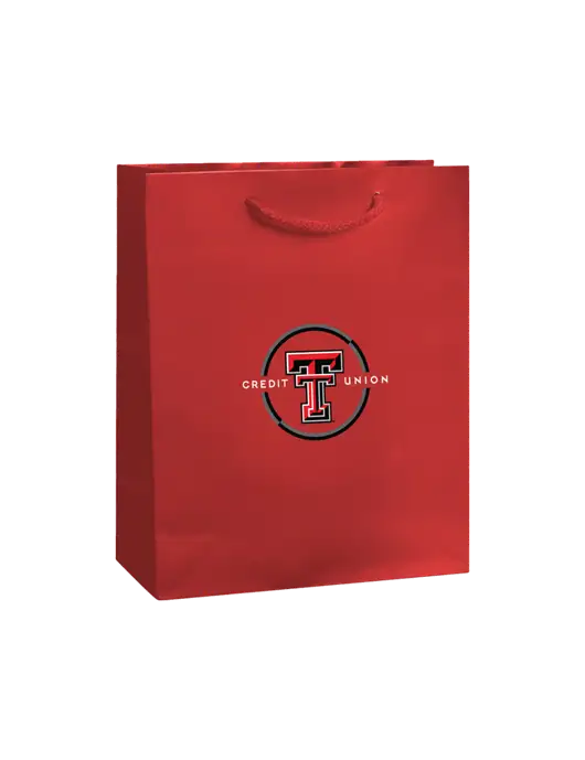 Red Gift Bag Gloss 8x10 w/Texas Tech CU Logo