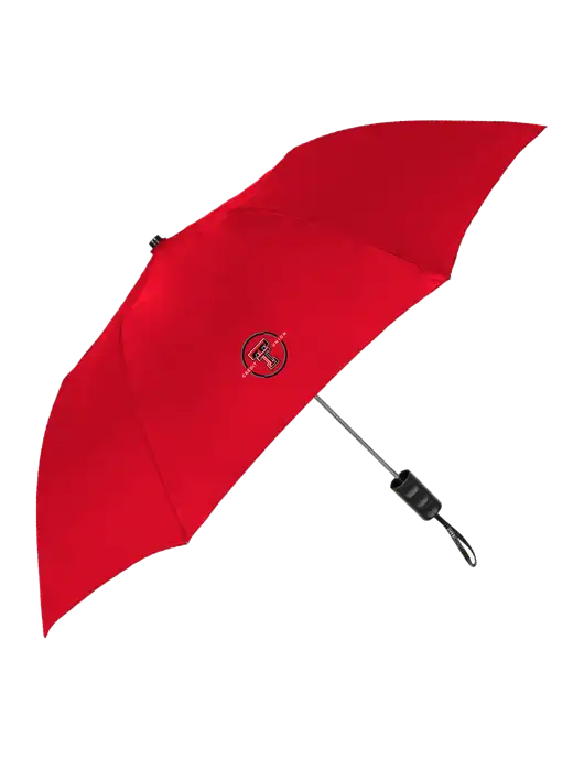 Red 42" Folding Umbrella  w/Texas Tech CU Logo