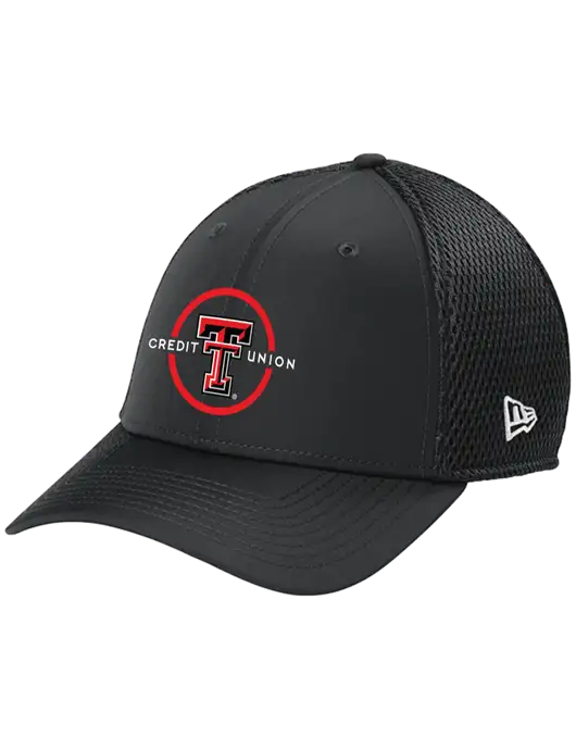 New Era 39THIRTY Performance Stretch Charcoal Grey Mesh Cap w/Texas Tech CU Logo