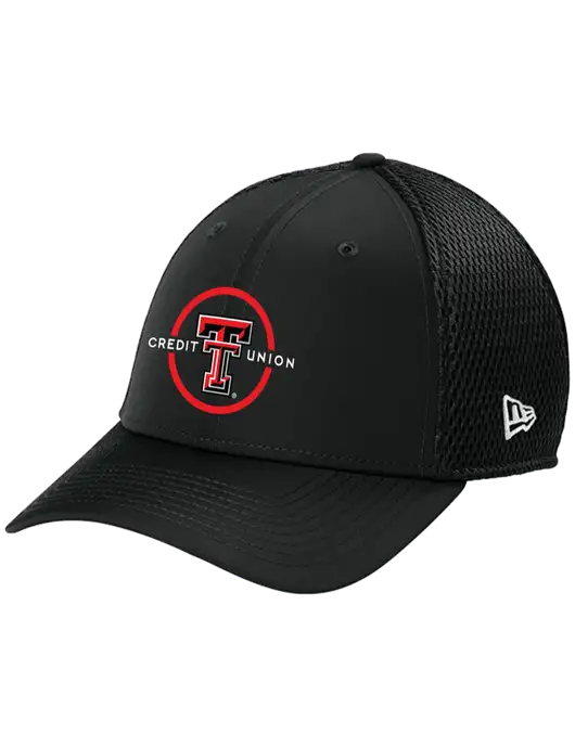 New Era 39THIRTY Performance Stretch Black Mesh Cap w/Texas Tech CU Logo