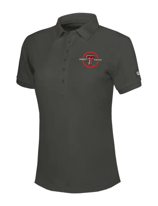 OGIO Womens Dark Grey Jewel Polo w/Texas Tech CU Logo