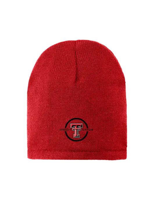 Red Fleece-Lined Beanie Cap w/Texas Tech CU Logo