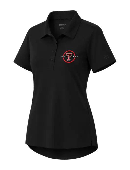 OGIO Womens Envision Black Polo w/Texas Tech CU Logo