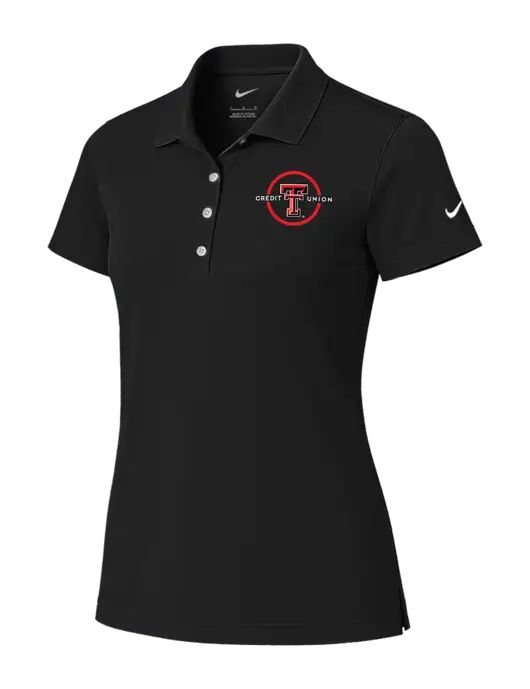 Nike Womens Black Tech Basic Dri-FIT Polo
 w/Texas Tech CU Logo