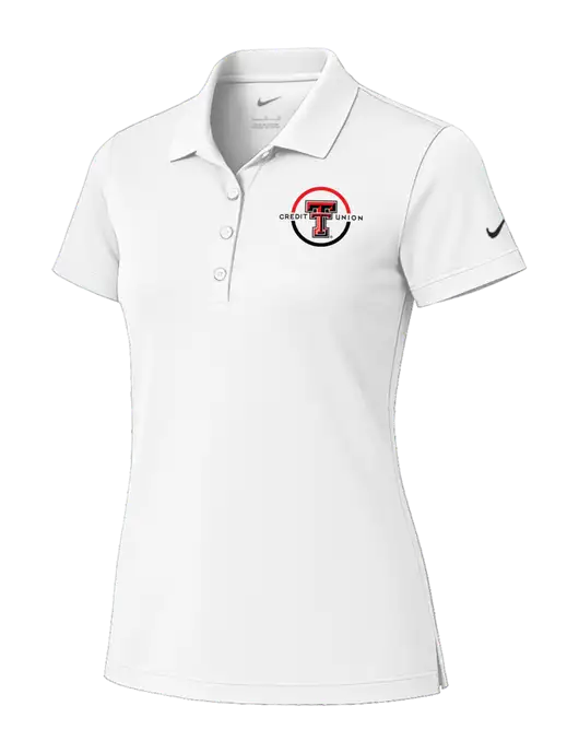 Nike Womens White Tech Basic Dri-FIT Polo
 w/Texas Tech CU Logo