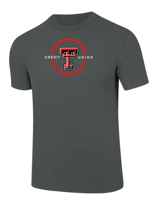Comfort Colors 6.1 oz Dark Grey Heather Heavyweight Ring Spun T-Shirt w/Texas Tech CU Logo