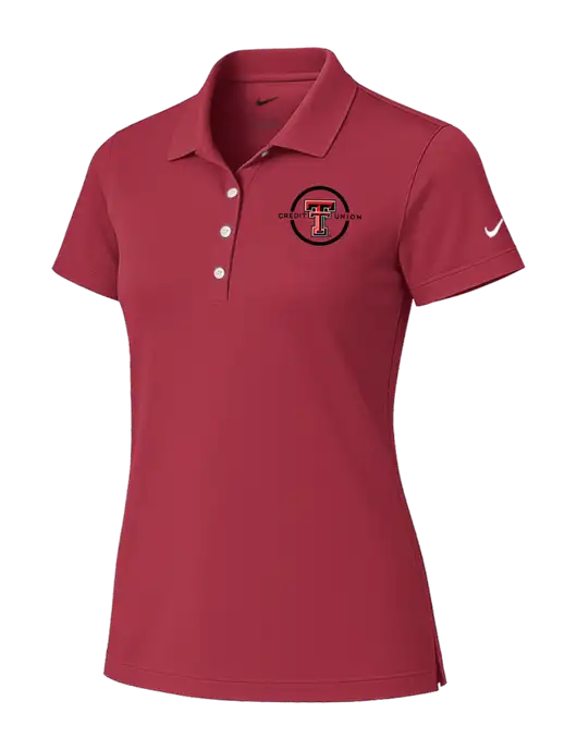 Nike Womens Red Tech Basic Dri-FIT Polo
 w/Texas Tech CU Logo