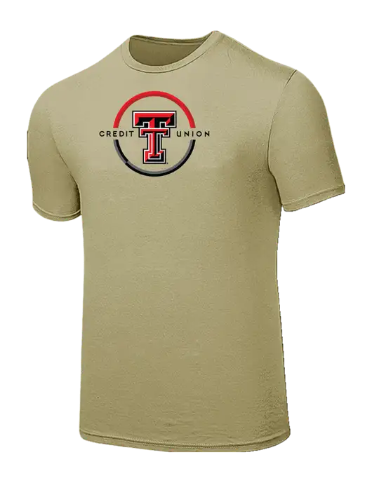Seriously Soft Tan T-Shirt w/Texas Tech CU Logo