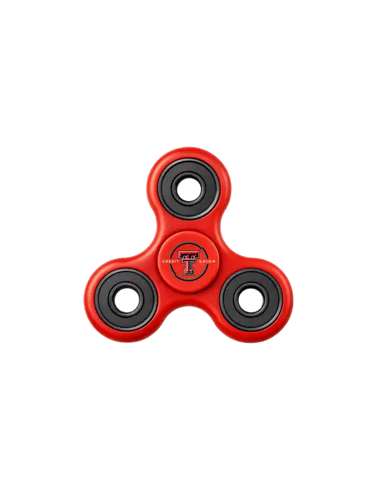 Red Fidget Spinner w/Texas Tech CU Logo