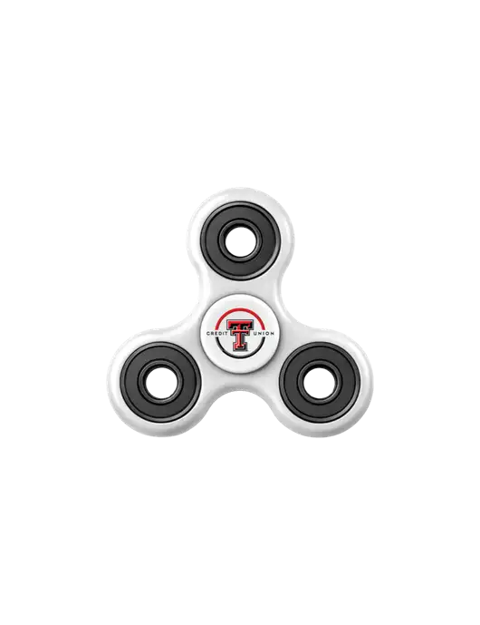 White Fidget Spinner w/Texas Tech CU Logo