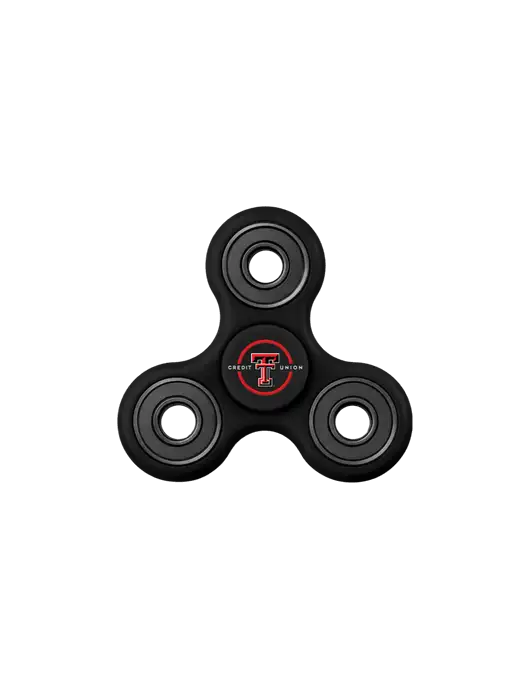 Black Fidget Spinner w/Texas Tech CU Logo